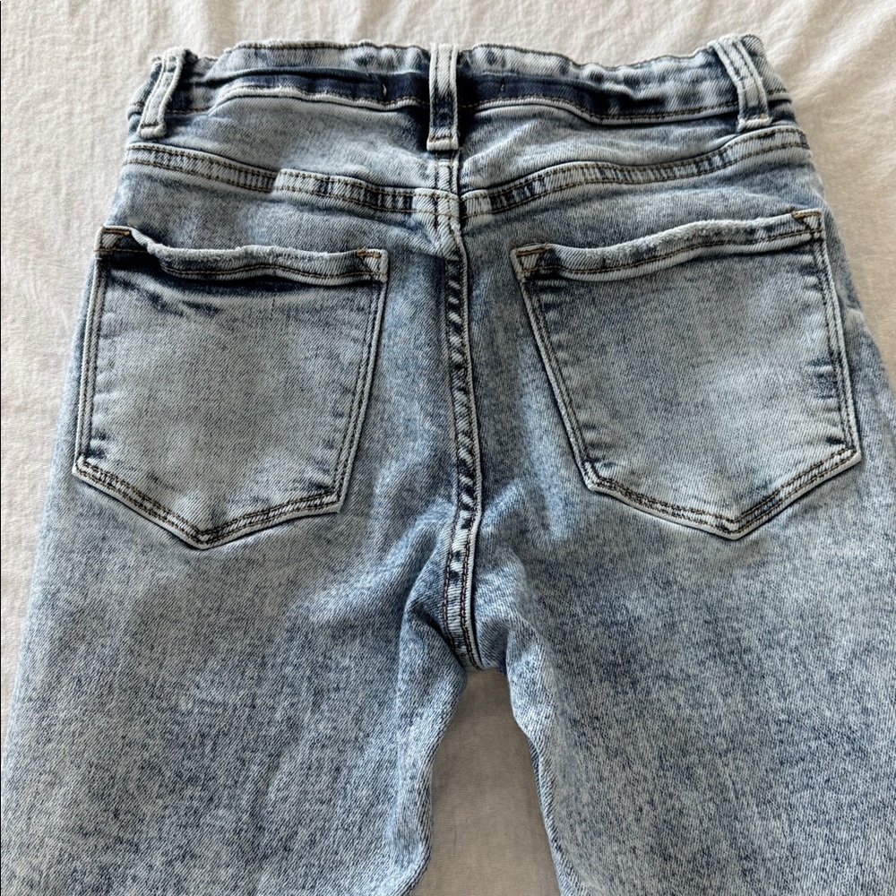 Vervet Los Angeles Womens size 24 Distressed High-Rise Crop Flare Jeans AcidWash - Picture 13 of 16